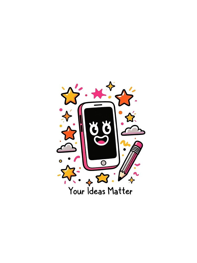 Your Ideas Matter – Happy Mobile Tee by EcoArtTees