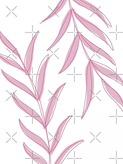 "cute bohemian minimalist pink leaves" by tudoo