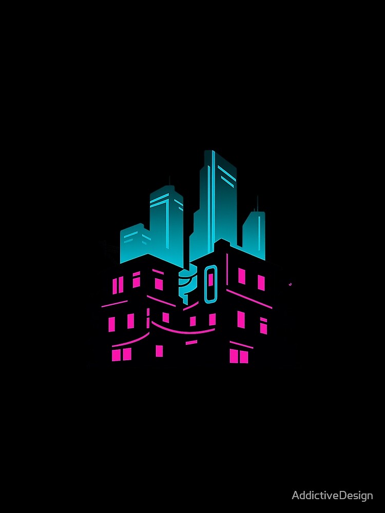 Neon Slums & Skyline – Cyberpunk District Silhouette by AddictiveDesign