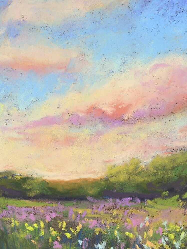 Flower Field Cotton Sky Soft Pastel by TiffanyMackay