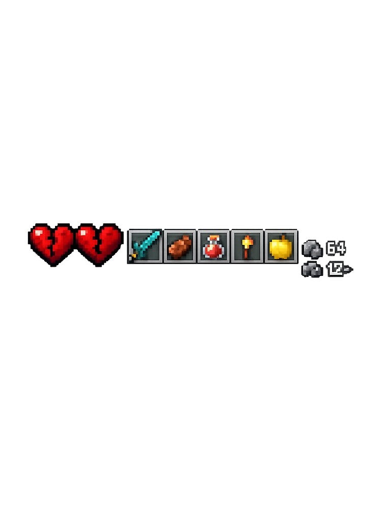 Hardcore Survival Hotbar Pixel Design by Ana Gómez