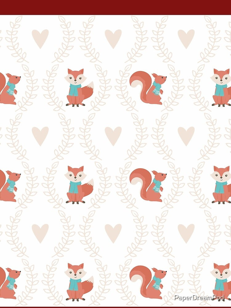 Squirrel Animal and Heart Laurels Christmas Patterns by PaperDreamPod