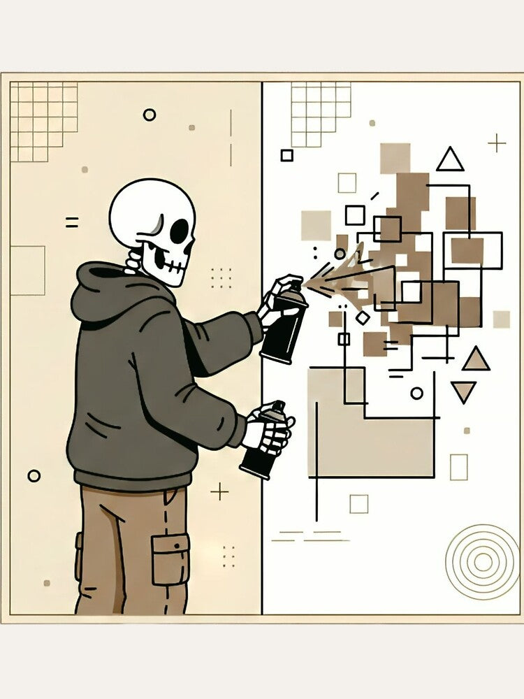 WALL PAINTER | Minimalist Skeleton Streetwear Art by DEADLINE.
