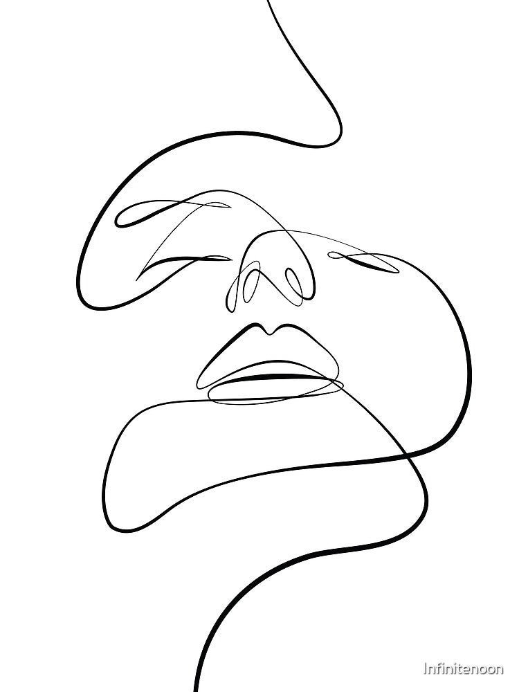 "Unravel" Abstract Woman Face Linework by Infinitenoon