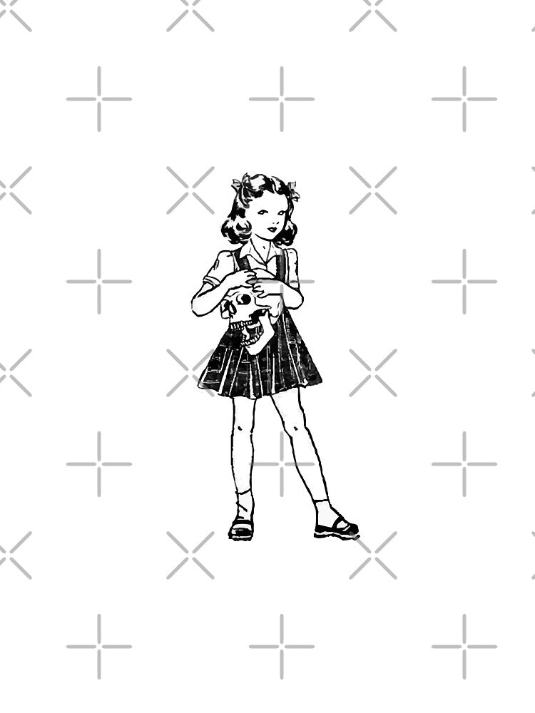 Creepy Cute Little Girl Holding Skull by SpreadForSatan