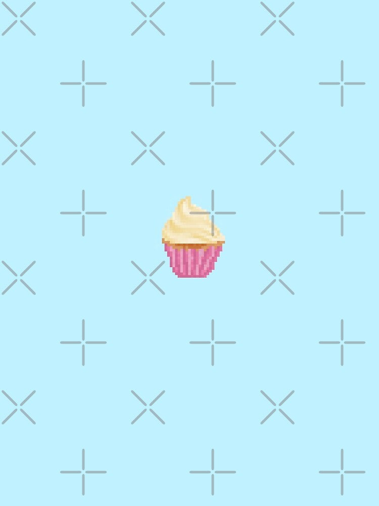 Retro Pixel Vanilla Frosted Cupcake by 8BitTrip