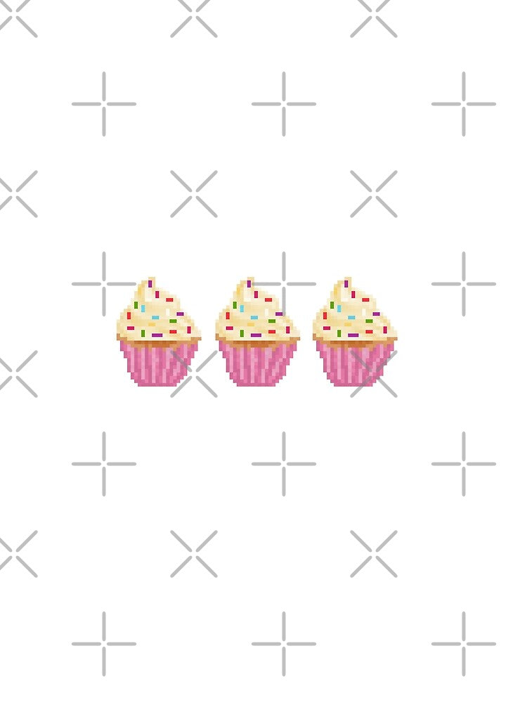 Retro Pixel Vanilla Frosted Frosted Cupcakes by 8BitTrip