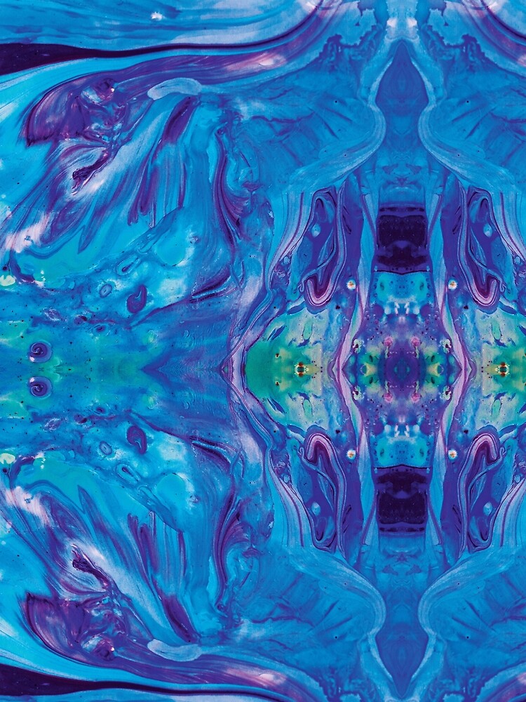 Symmetrical design in blue, green, purple by Psilographics