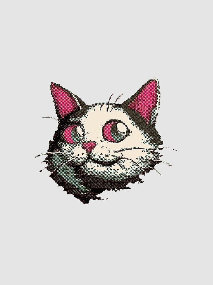 Pixel Cat Minimal Icon Art by Bambooartist