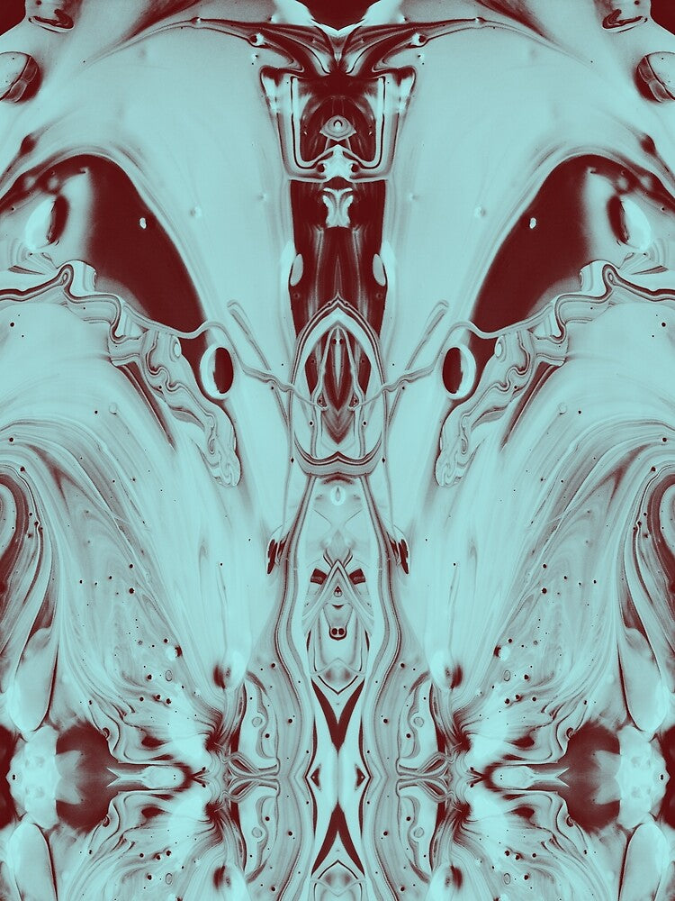 Symmetry in red-light blue by Psilographics