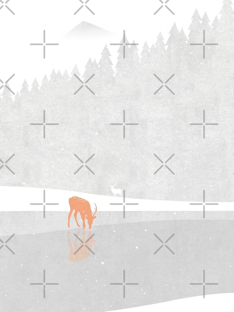 Deer Minimal Art by SurfolioPrints