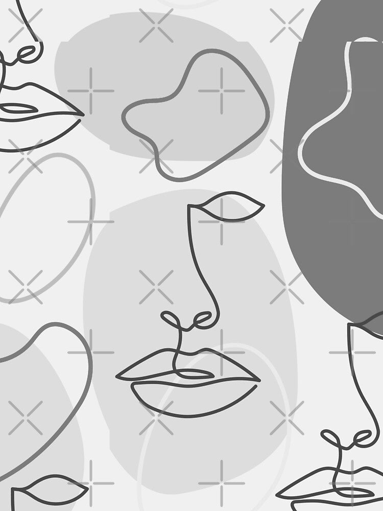 Black And white one line Face, Women Face One Line Art by Dr.YesOrNo