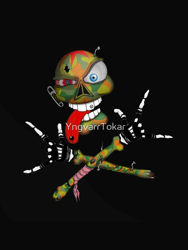 Cool pierced skull. A print for fans of rock, metal, punk and freedom. by YngvarrTokar