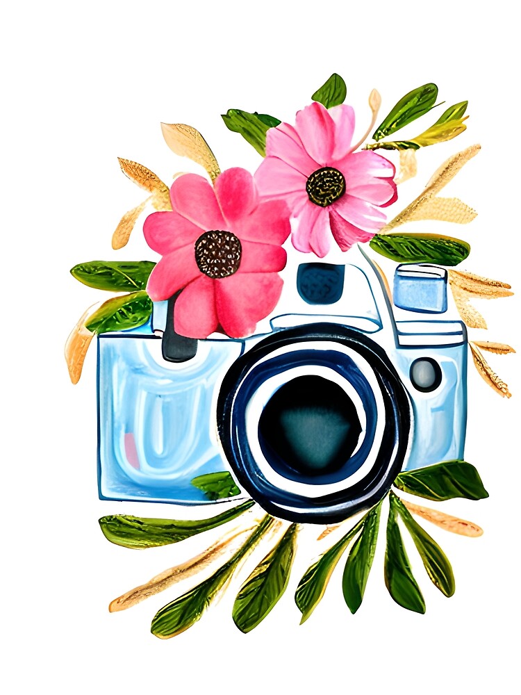 Vintage Camera with Pink Flowers by wheresthekarma