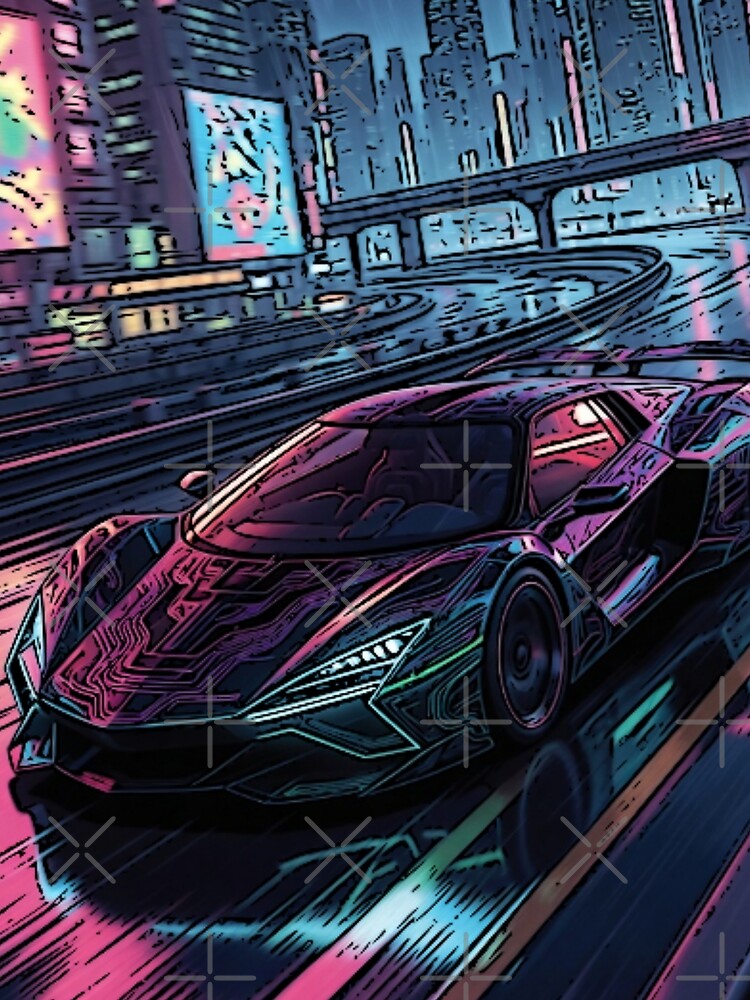 Cyberpunk Neon Hypercar | Futuristic City Racing Synthwave Art by Nexus Space