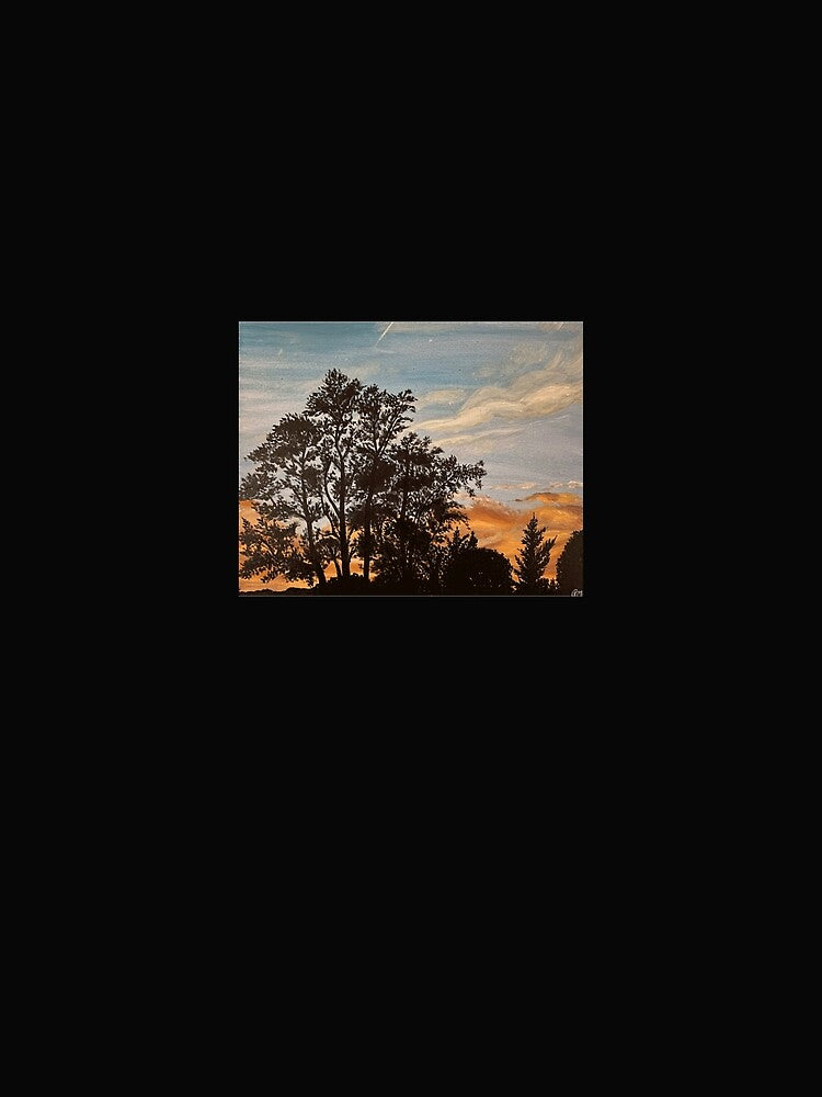 Sunset Tree Line Painting Premium by SilvanaBartheld