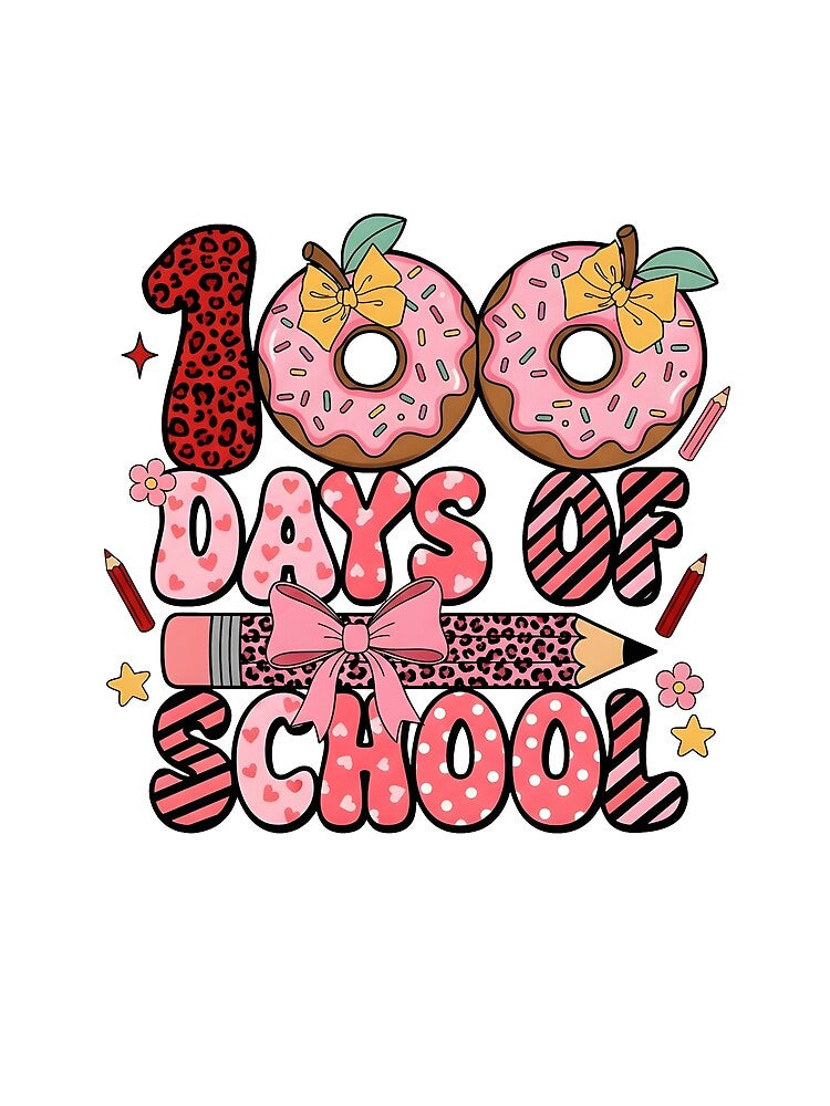 100 Days Of School Donuts Coquette Bow School by KroghDs