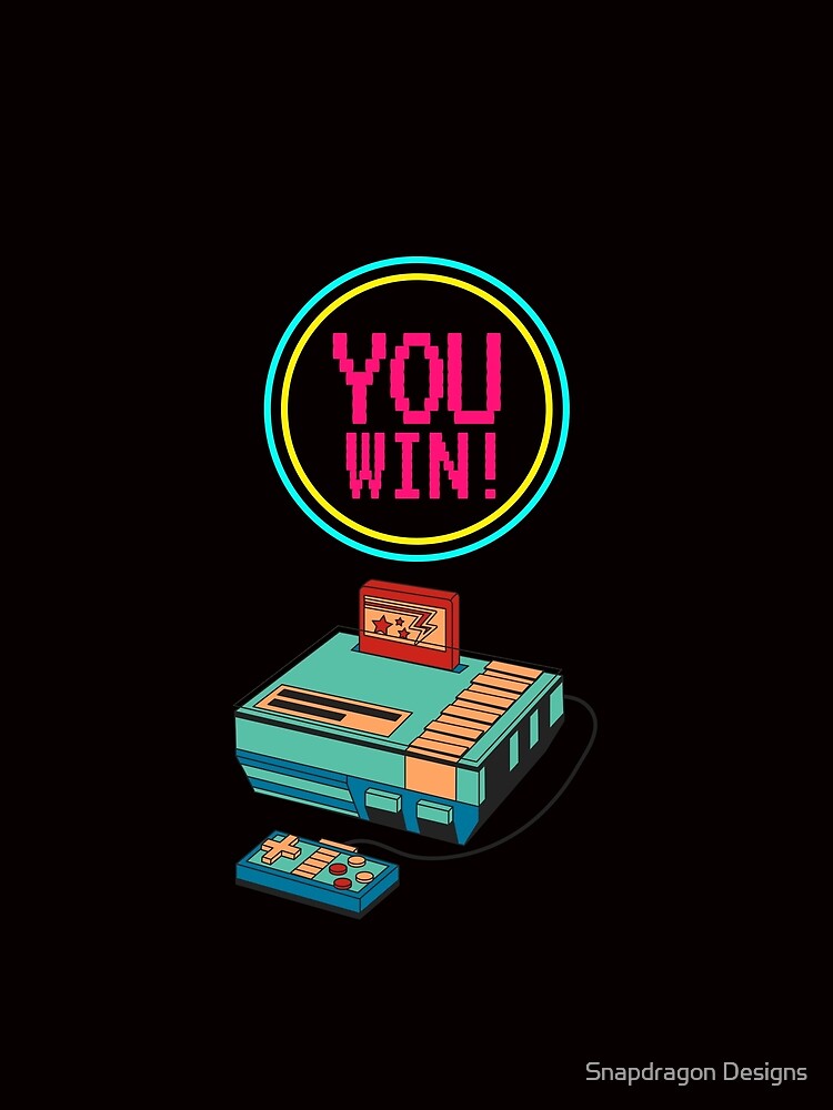 'You Win' 8 Bit Gaming Design by Snapdragon Designs