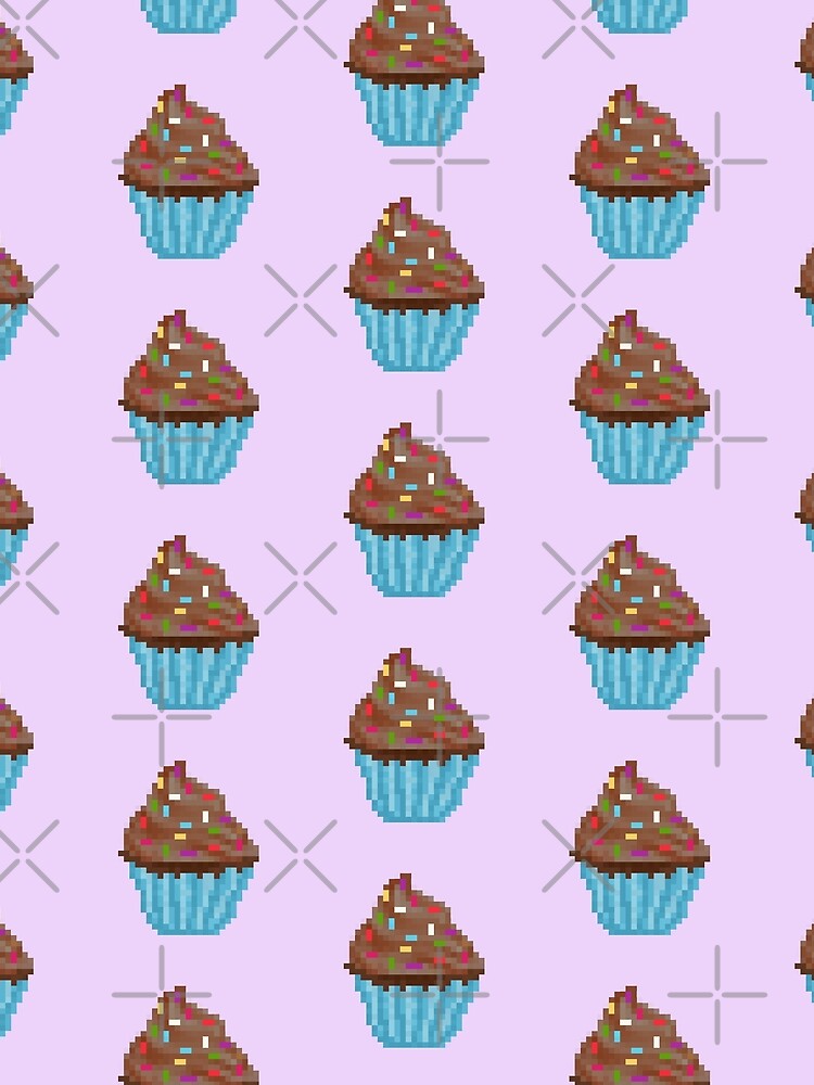 Retro Pixel Chocolate Sprinkles Frosted Cupcakes by 8BitTrip