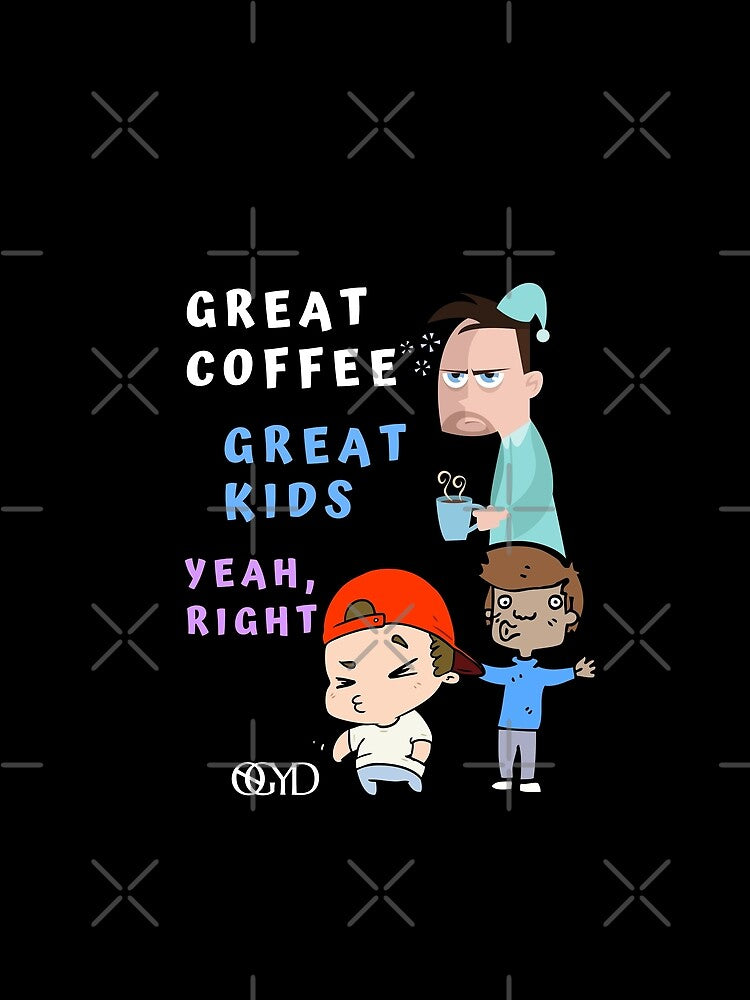 Dad Crazy Kids Coffee Sarcastic Funny - Blue Red Green Family Print - Sayings Words Quotes by NoGrayDays1