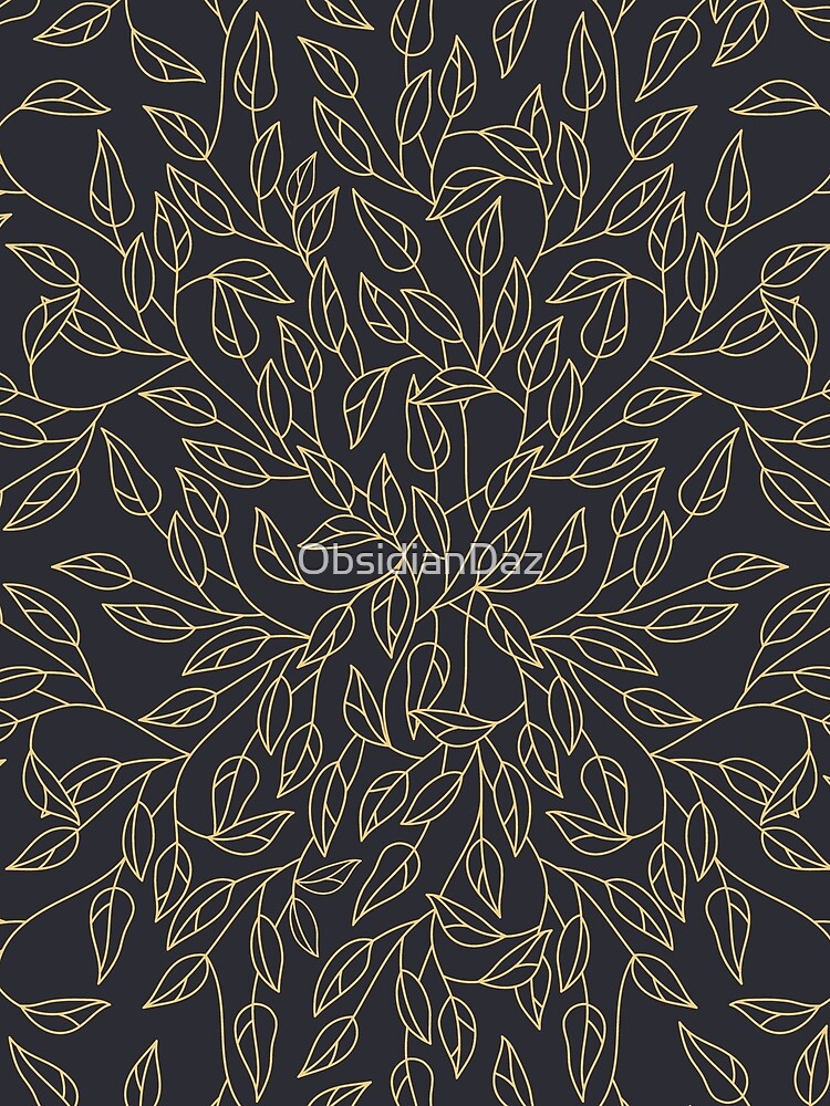 Leaves Pattern (Gold Line Art) by ObsidianDaz
