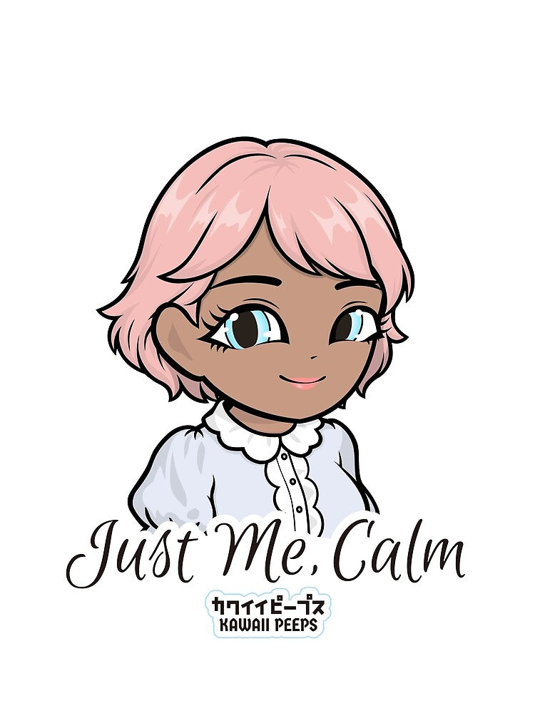 Pastel Power Crew Just Me, Calm – Pastel Kawaii Soft Girl Calm Self Care Quote Design by P-L-Sardines