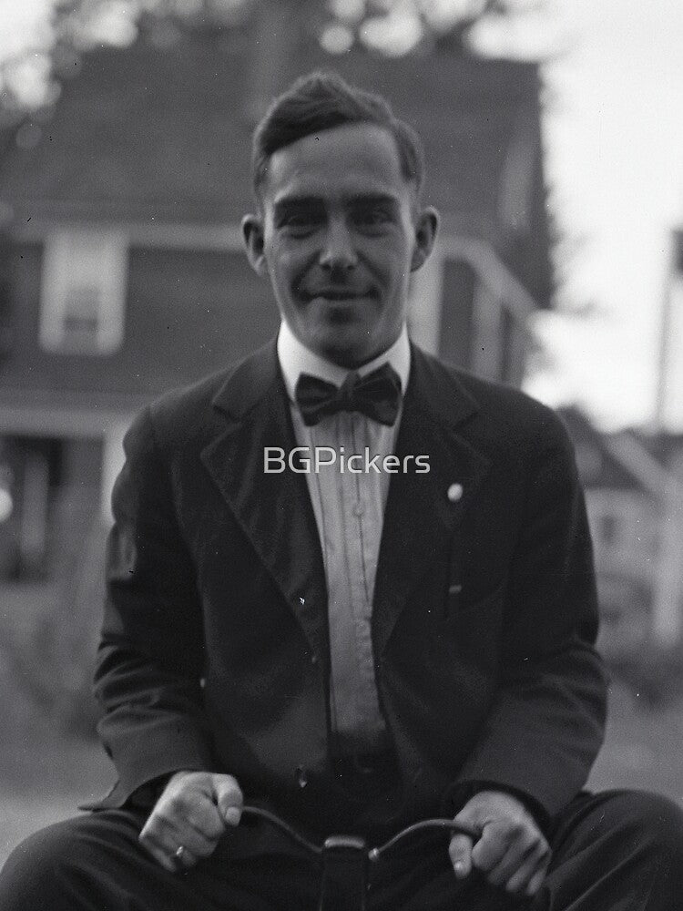 Vintage Man on Bicycle by BGPickers