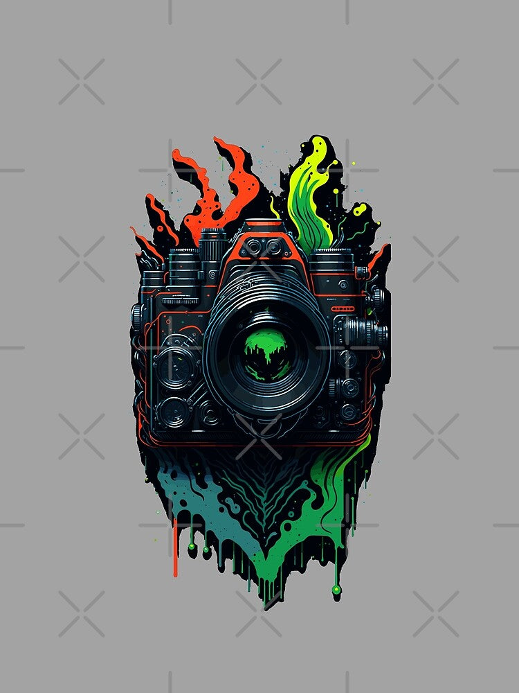 Photography Vintage Camera Drip Art Illustration by Itaya Art