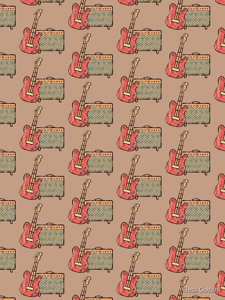 Vintage Guitar and Amp Design - Perfect for Rock and Roll Dads or Hard Rock Gifts by SteamParliament