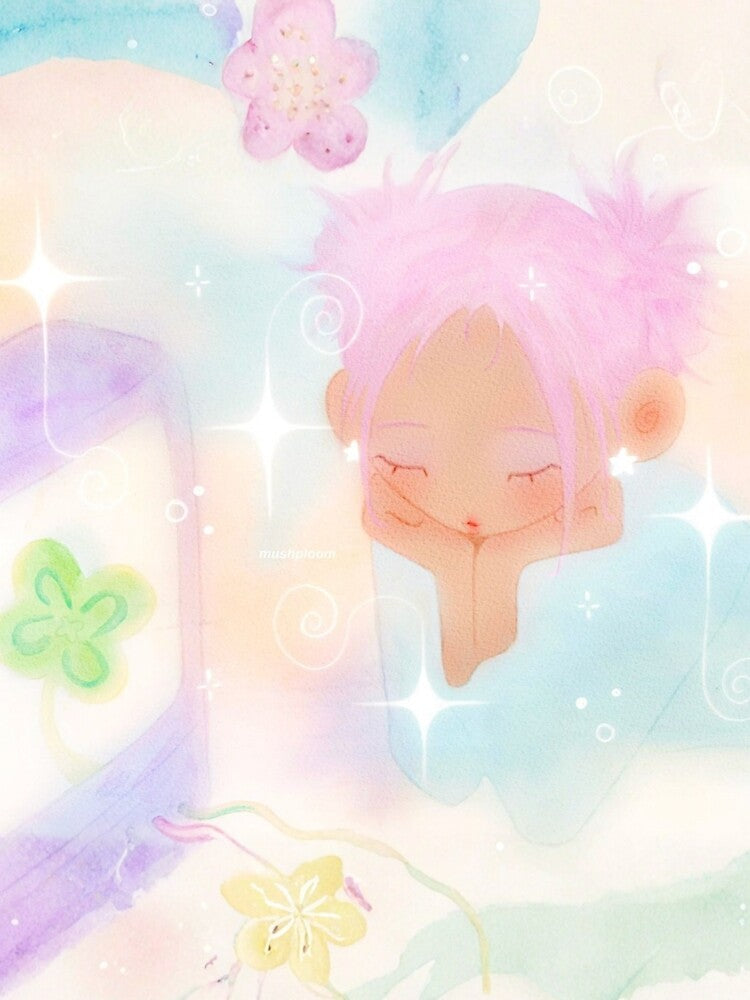 Watercolor Soft Pastel Aesthetic Girl by nyro collective