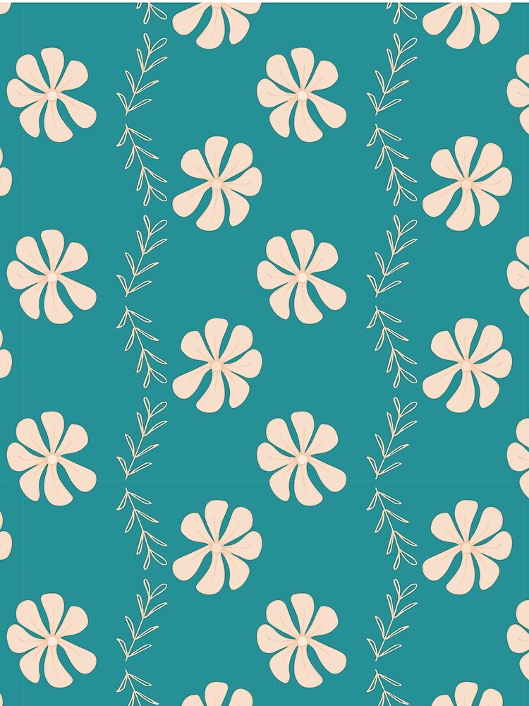 Teal blue summer flowers by SerahO