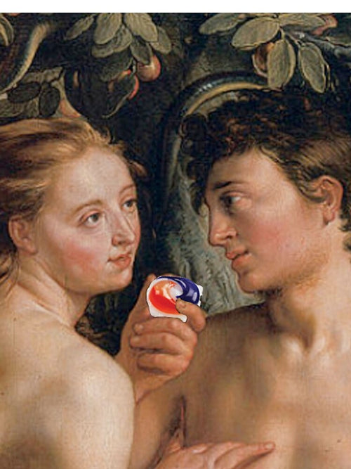 Adam and Eve eating the forbidden snack by CarrDesigns