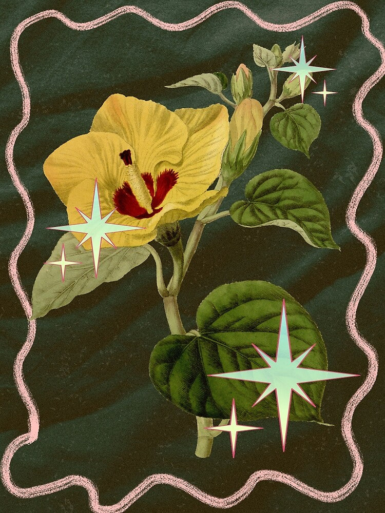 Yellow Vintage Flower by bowsbotanicals