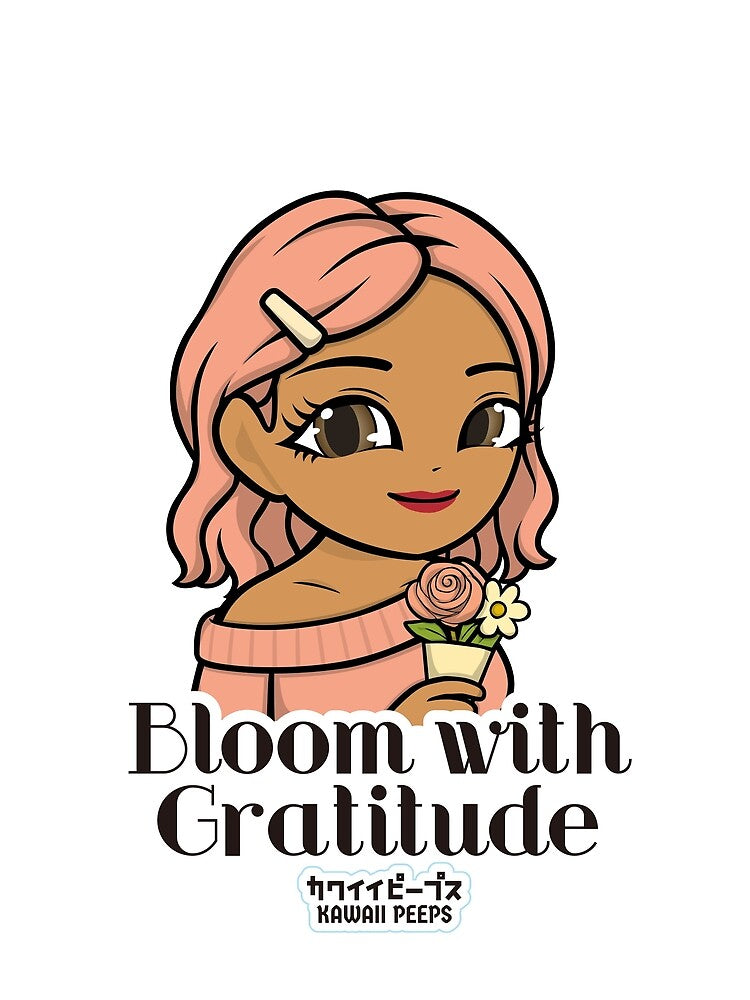 Pastel Power Crew "Bloom with Gratitude" Design – Pastel Kawaii & Soft Girl Aesthetic Art by P-L-Sardines