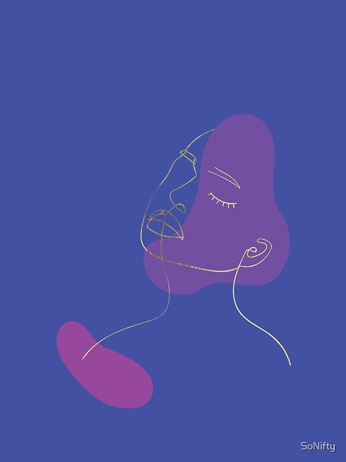 Abstract Line Art Woman | Bold Purple by SoNifty
