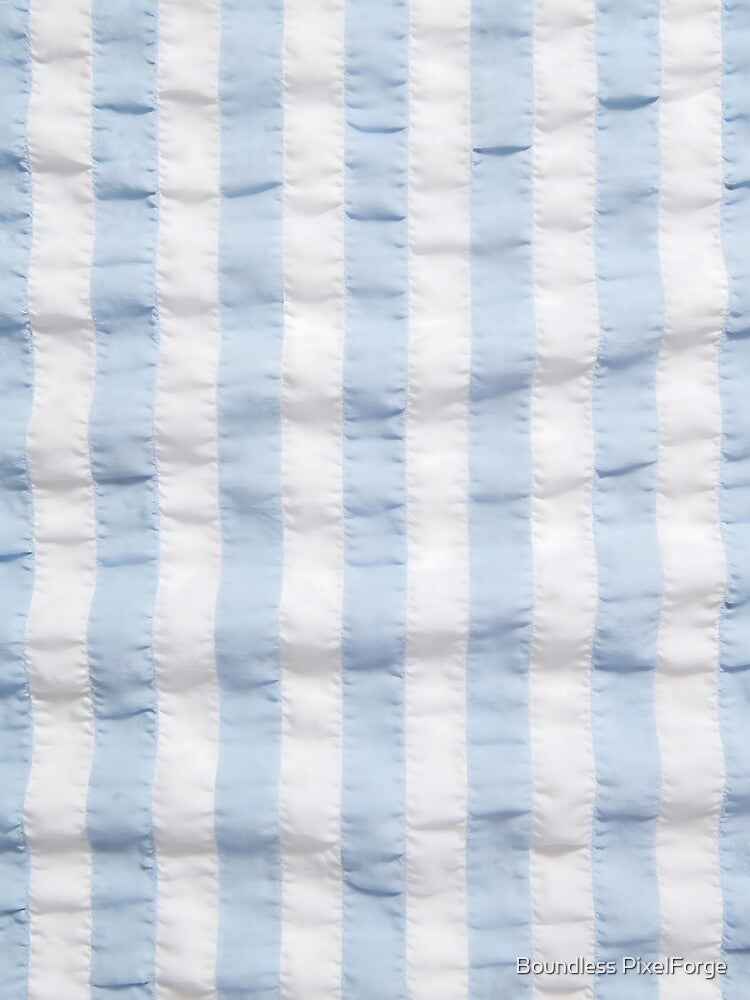 Light Blue and White Striped Fabric Texture by Boundless PixelForge