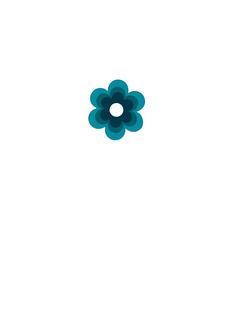 Minimal Teal Flower Retro Shape Design by CharmingArt23