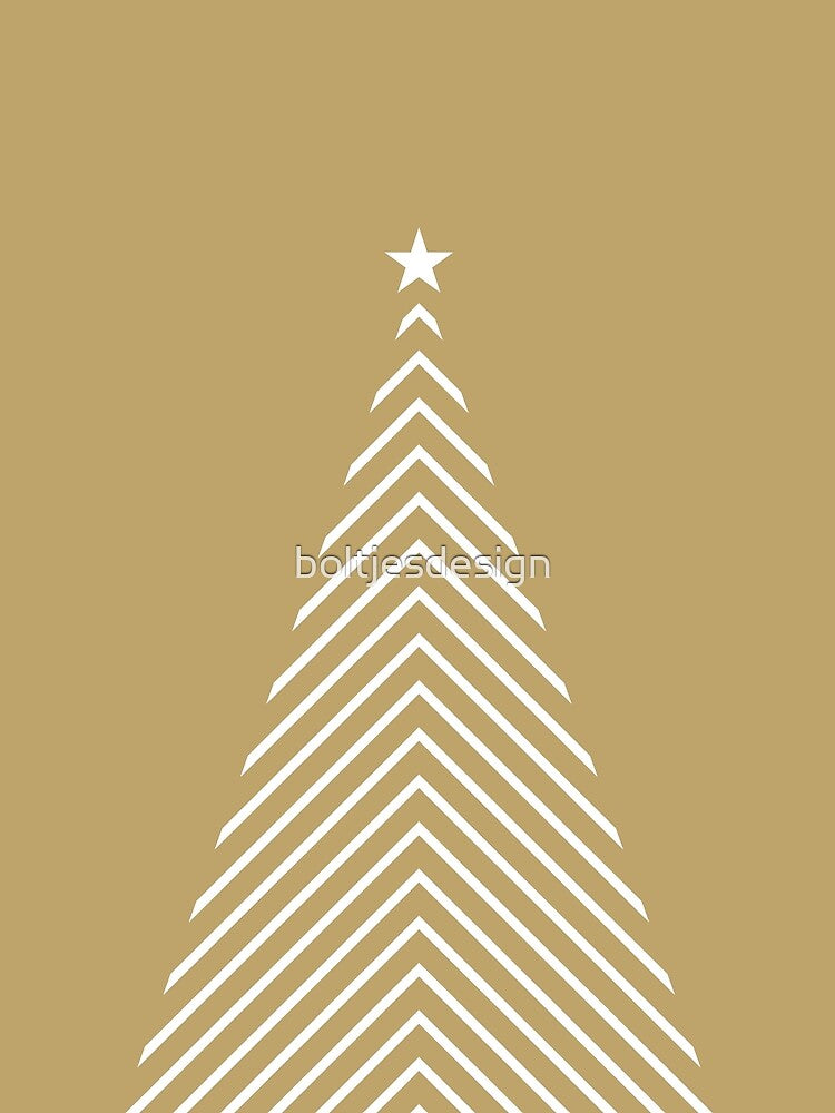 Minimal Christmas Tree - on Gold by boltjesdesign