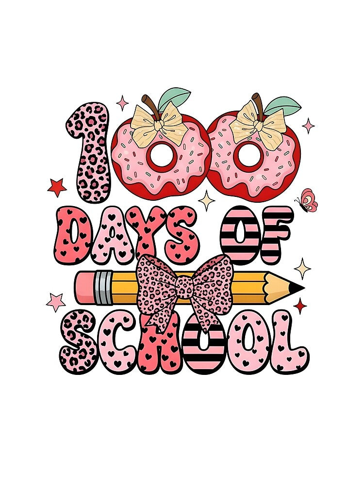 100 Days Of School Teacher Coquette Bow School by KroghDs
