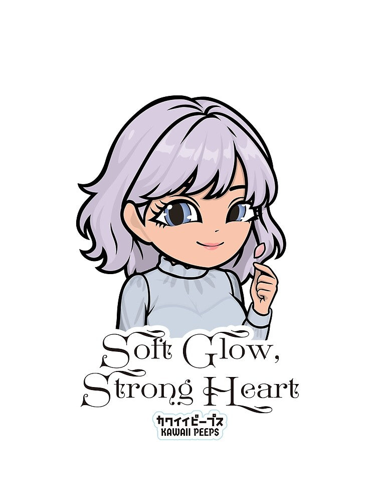 Pastel Power Crew Soft Girl Aesthetic Design – Soft Glow Strong Heart Kawaii Design by P-L-Sardines