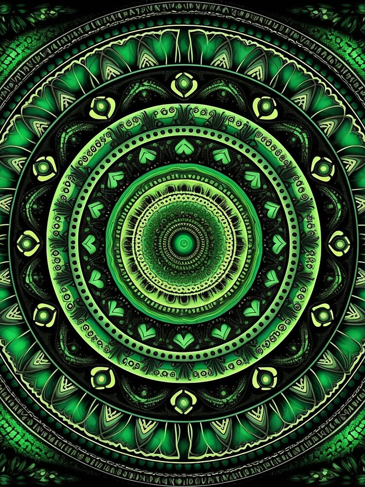 green abstract backgrouyellow gold circular design background, in the style of kaleidoscopic designs, light violetnd pettern Color decorative element by PinkPinkArts