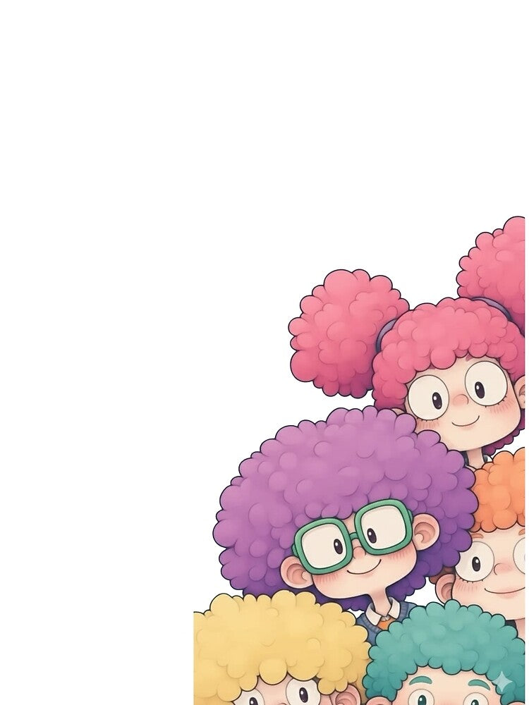 Colorful Curls Illustration ​Kawaii Puffy Friends by ZyVoAli