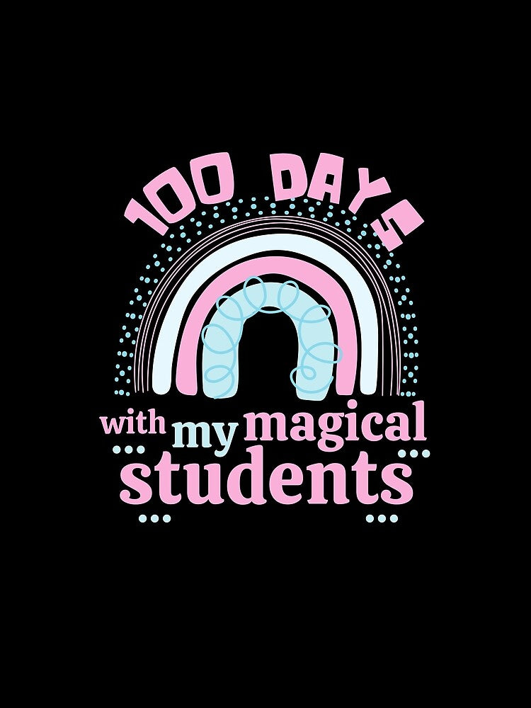 100 days of school rainbow teacher design by reka88