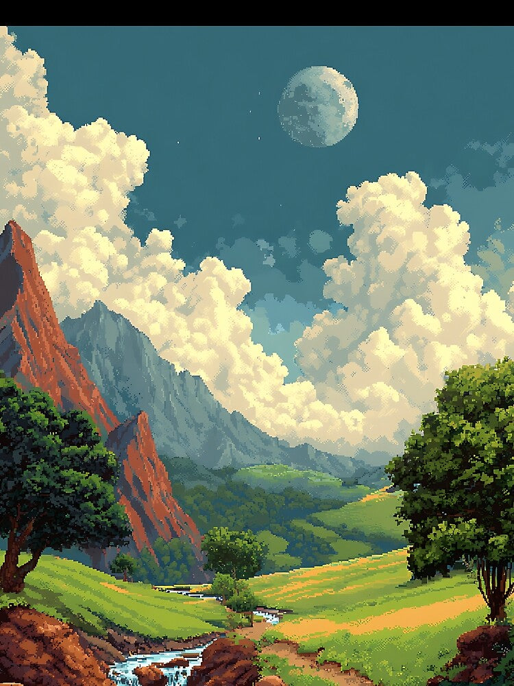 Retro Pixel Art Landscape by bapupa