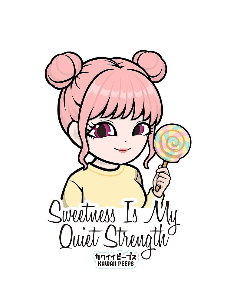 Pastel Power Crew Sweetness Is My Quiet Strength Kawaii Pastel Aesthetic Girl Design by P-L-Sardines