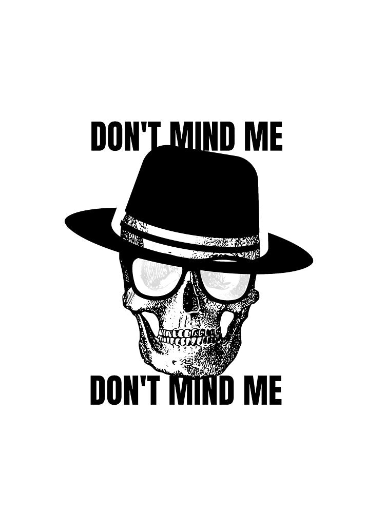 Don't Mind Me Skull Graphic Vintage Gothic T- Shirt by vibecraft_studio2