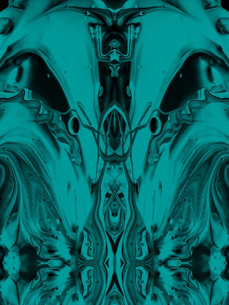 Symmetry in black turquoise by Psilographics
