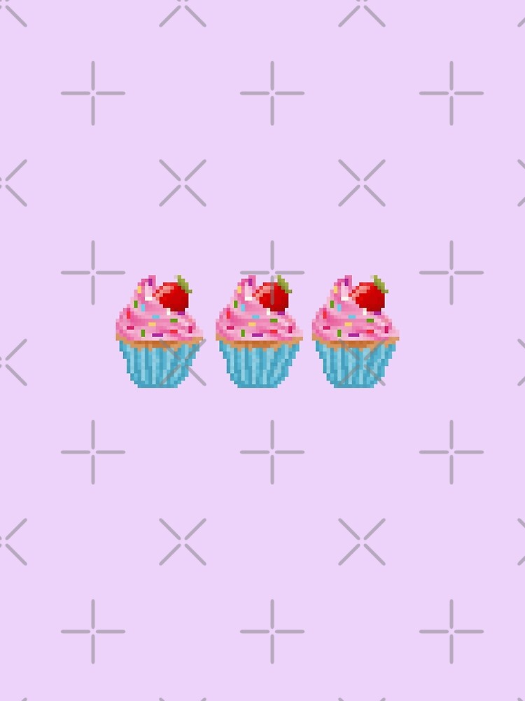 Retro Pixel Strawberry Sprinkles  Cupcake by 8BitTrip
