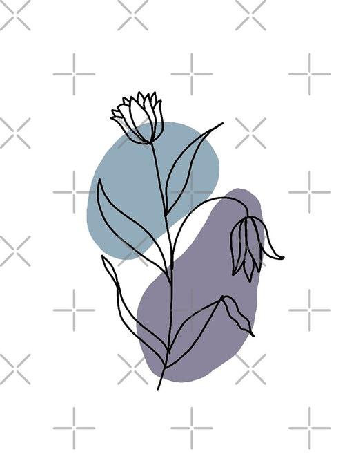 abstract minimal bohemian floral illustration by tudoo