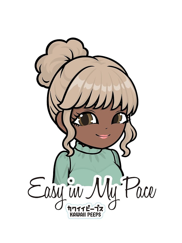 Pastel Power Crew Easy in My Pace – Pastel Kawaii Soft Girl Calm Self Care Quote Design by P-L-Sardines